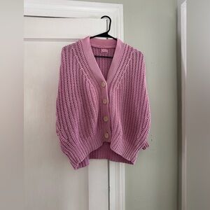 Babaa Cardigan No. 18 in Fallen Bougainvillea. One size.